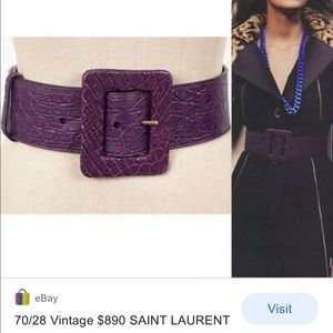 ♥️Saint Laurent authentic eggplant leather dress♥️